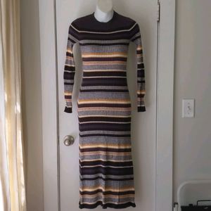 Striped 70's Inspired Sweater dress